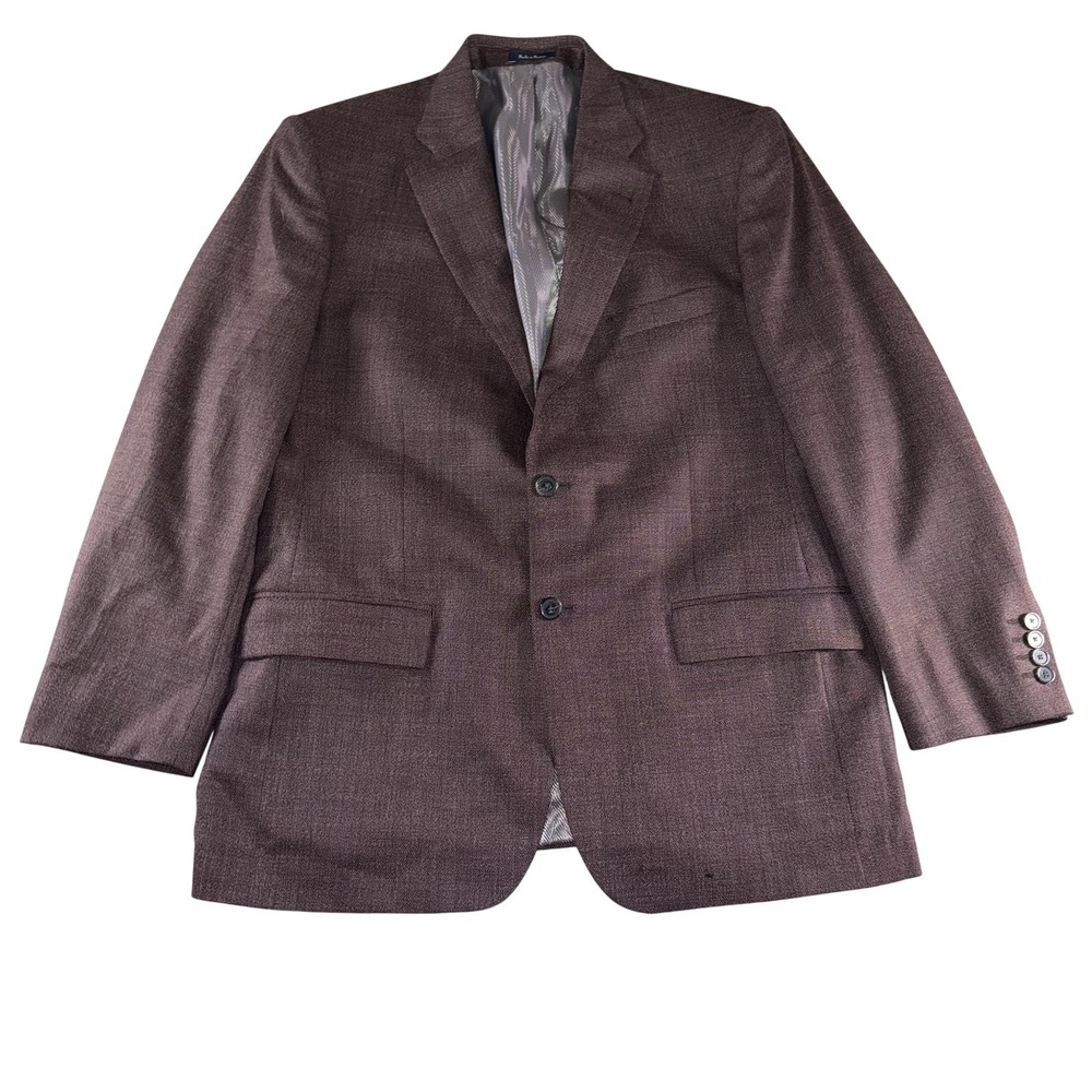 Turnbury Blazer Mens 42R Brown Tweed Wool Stretch Two‎ Button Sport Coat Jacket